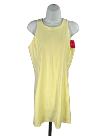 Spanx Women's Yellow Get Moving Zip Front Racerback Lined Mini Dress - L