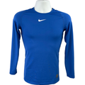 Nike Pro Men's Blue Long Sleeve Mesh Accent Athletic Shirt - M