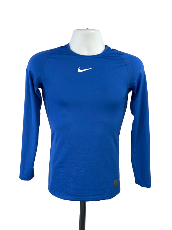Nike Pro Men's Blue Long Sleeve Mesh Accent Athletic Shirt - M