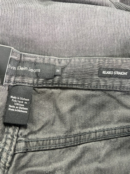 Calvin Klein Men's Dark Gray Corduroy Relaxed Straight Pants - 34x30 image 3