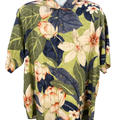 Tommy Bahama Men's Green/Blue Silk Floral Short Sleeve Button Up Shirt- XL