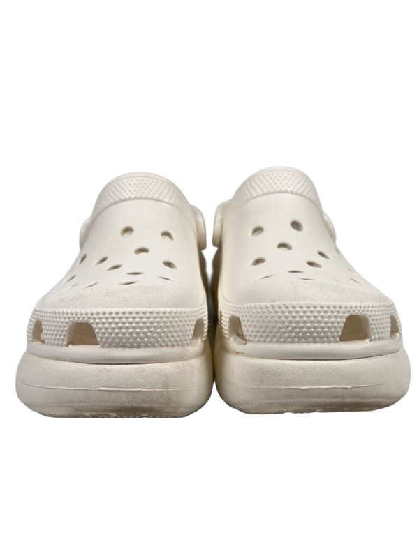 Crocs Unisex Ivory/White Comfort Classic Crush Platform Clogs - Women's 8 image 2