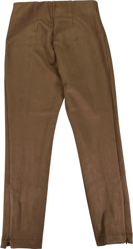 Loft Women’s Brown Faux Suede Ankle Zip Legging Pants - S Petite image 2