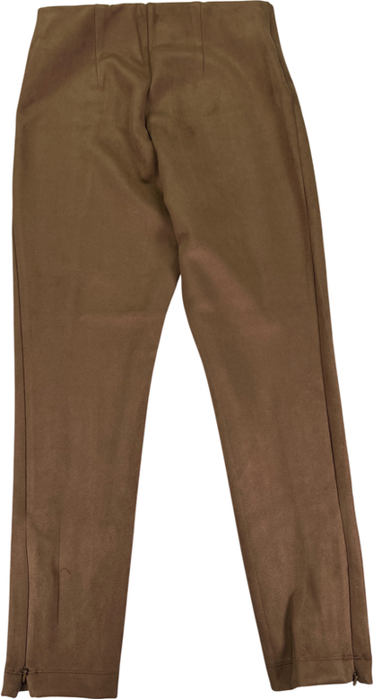 Loft Women’s Brown Faux Suede Ankle Zip Legging Pants - S Petite image 2