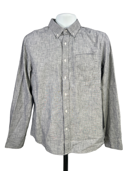 Banana Republic Men's Blue Oxford Untucked Fit Long Sleeve Button Up Shirt - XL