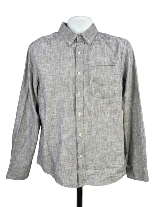 Banana Republic Men's Blue Oxford Untucked Fit Long Sleeve Button Up Shirt - XL