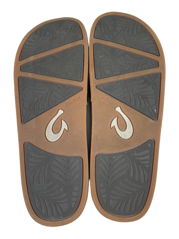 Olukai Women's Tan Leather Woven Kamola Slide Sandals - 9 image 7
