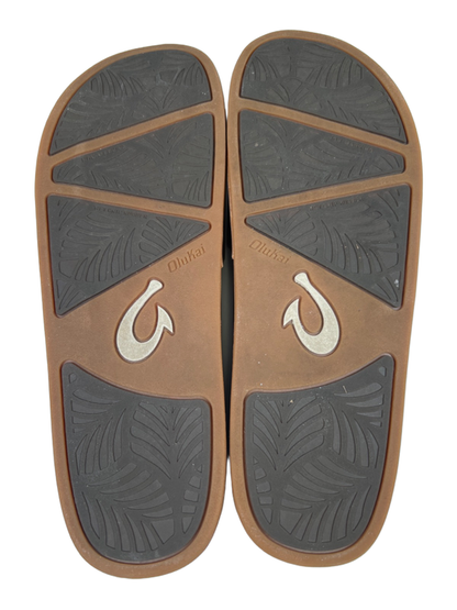 Olukai Women's Tan Leather Woven Kamola Slide Sandals - 9 image 7