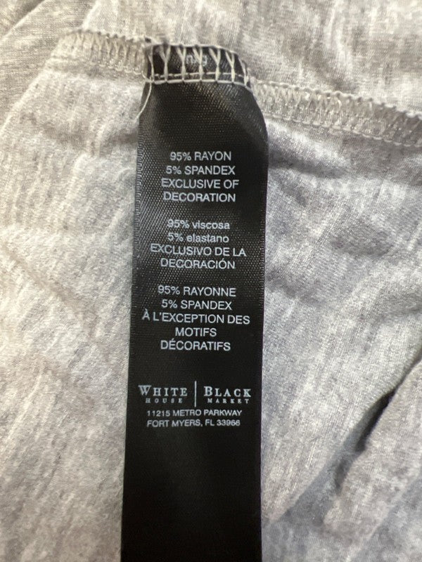 White House Black Market Women's Gray Scoop Neck Short Sleeve Tee Shirt - M image 4