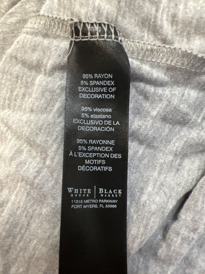 White House Black Market Women's Gray Scoop Neck Short Sleeve Tee Shirt - M image 4