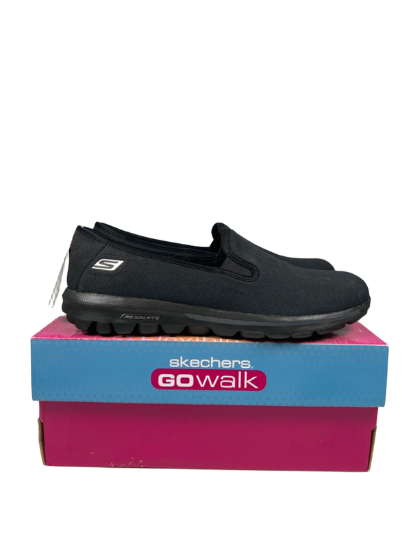 Skechers Women's Black Canvas Cadence Go Walk Slip On Shoes - 8.5