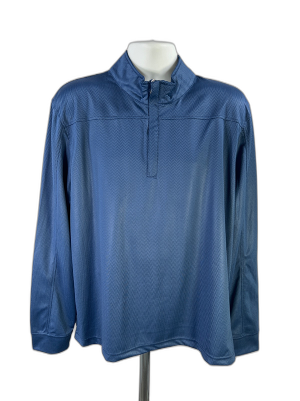 Vansport Men's Blue Long Sleeve 1/4 Zip Pullover Active Shirt - L