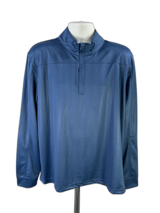 Vansport Men's Blue Long Sleeve 1/4 Zip Pullover Active Shirt - L