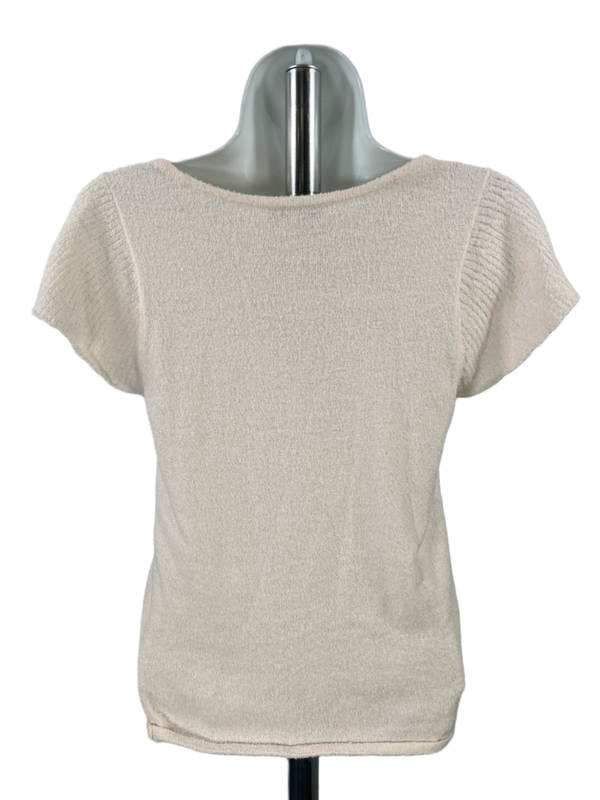 Madewell Women's Ivory/White Short Ruffle Sleeve Tie Front Blouse - XXS image 2