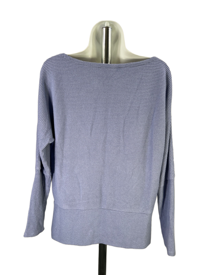 White House Black Market Women's Purple Long Sleeve Ribbed Sweater - M image 2