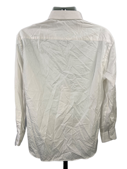 Bugatchi Uomo Men's White Cotton Long Sleeve Button Up Shirt - 17.5 image 2