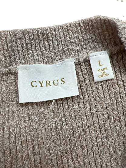 Cyrus NYC Women's Beige/Oat Sleeveless Sweater Tank Top - L image 3