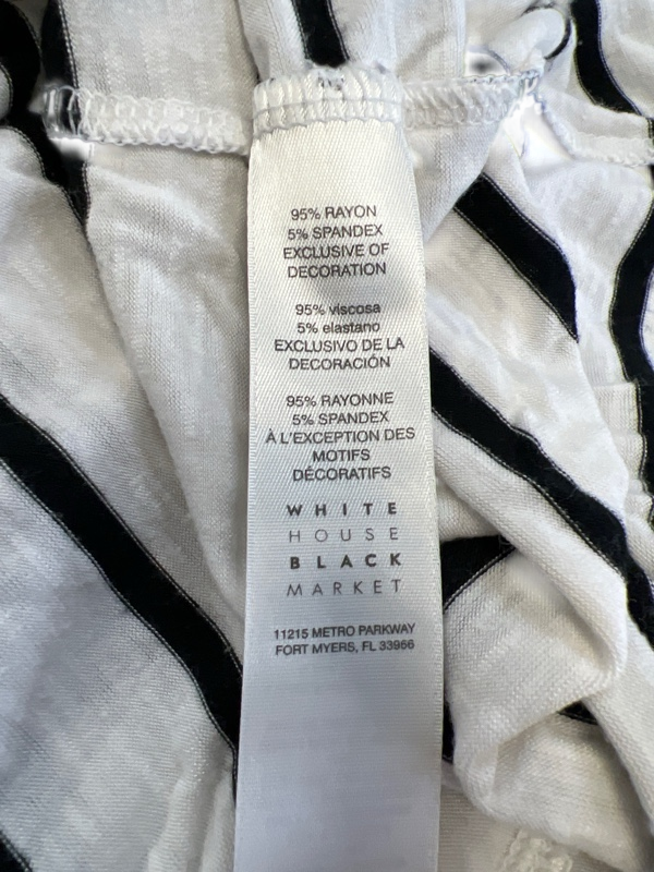 White House Black Market Women's White/Black Striped Tank Top - M image 4