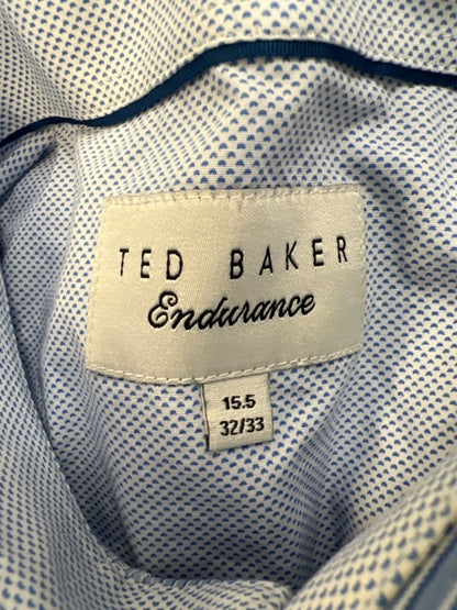 Ted Baker Men's Blue/White Striped Endurance Long Sleeve Button Up Shirt - 15.5 image 3