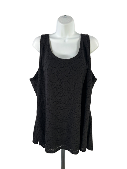 Lane Bryant Women's Black Sleeveless Lace Lined Tank Top - Plus 22/24