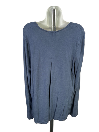 J.Jill Women's Blue Long Sleeve V-Neck Sweater - L image 2