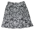 Adrienne Vittadini Women's Black/White Damask Print Pull On Midi Skirt - L