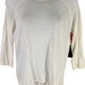 NEW Cynthia Rowley Women’s White 3/4 Sleeve Semi-Sheer Linen Blend Sweater - S