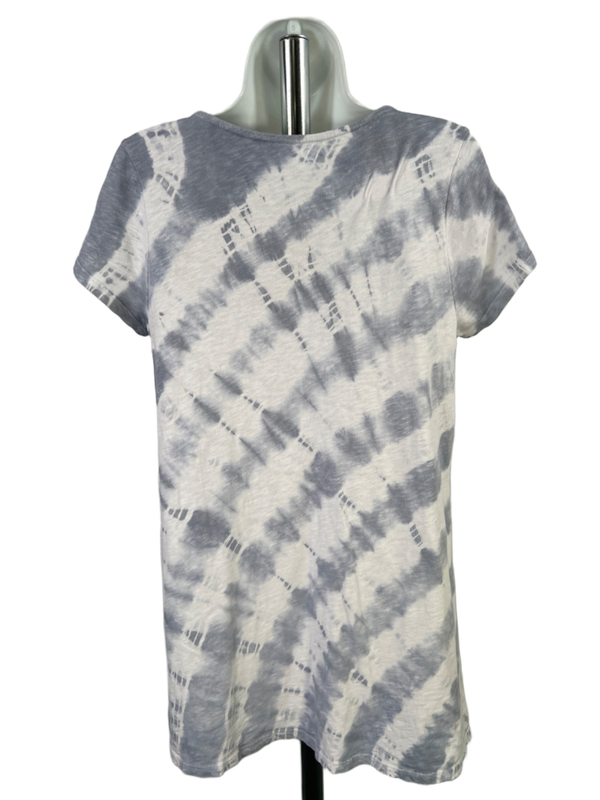 Pure J Jill Women's Blue/White Elliptical Scoop Neck Short Sleeve Tee Shirt - XS image 2