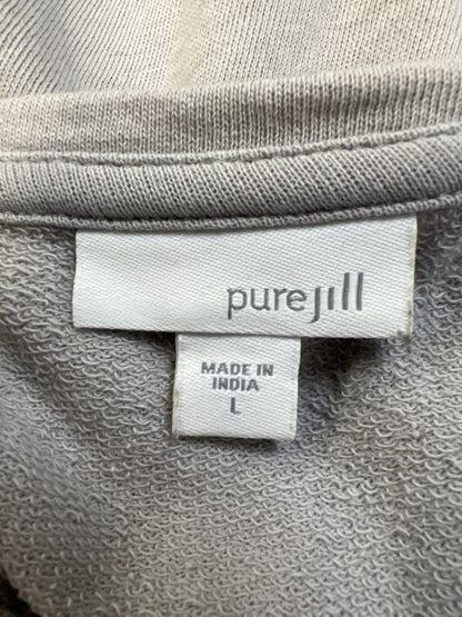 Pure Jill Women's Gray Cotton Scoop Neck 3/4 Sleeve Tee Shirt - L image 3