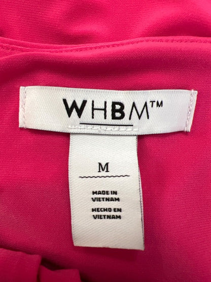 White House Black Market Women's Pink Tie Keyhole Front Sleeveless Shirt - M image 3