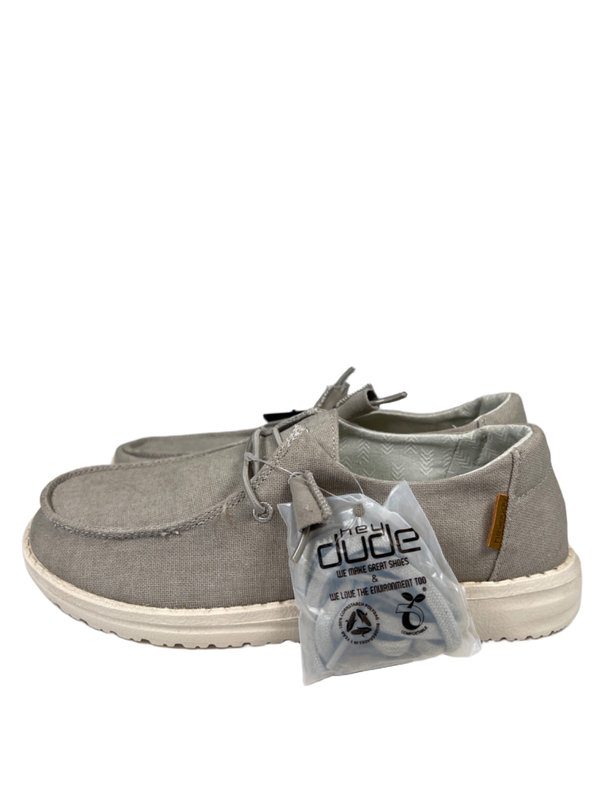 Hey Dude Women's Gray Canvas Wendy Slip On Shoes - 7 image 5