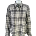 Lauren Ralph Lauren Women's Gray Plaid Long Sleeve Button Up Shirt - S