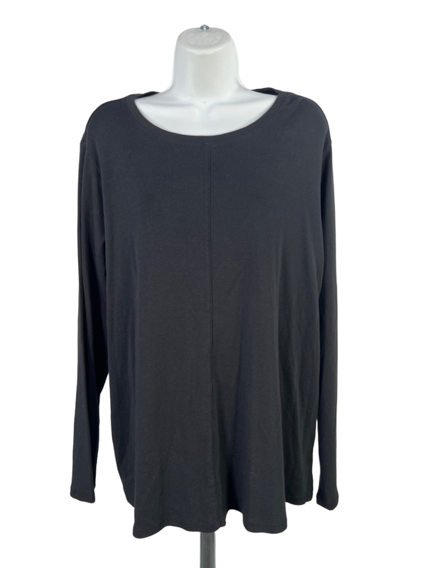 J Jill Women's Black Long Sleeve Crewneck Tee Shirt - XL