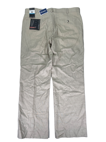 Perry Ellis Portfolio Men's Beige Linen Blend Modern Fit Dress Pants - 36x30 image 2
