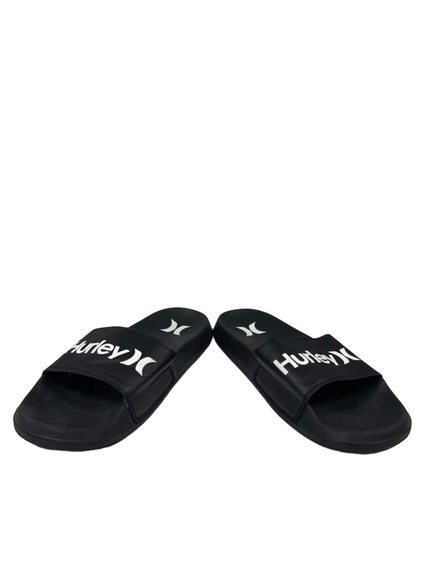 Hurley Men's Black/White Basic Logo Slide On Sandals - 10 image 6