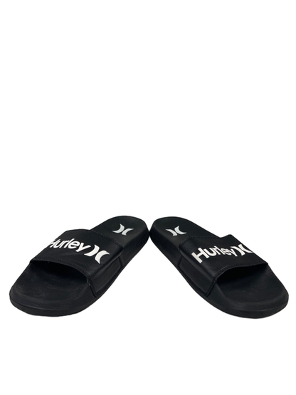 Hurley Men's Black/White Basic Logo Slide On Sandals - 10 image 6
