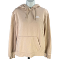 Nike Women's Beige Sportswear Club Fleece Lined Pullover Hoodie Sweatshirt - L