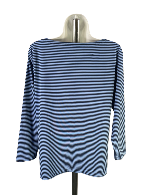 Vineyard Vines Women's Blue Striped 3/4 Sleeve Shirt - L image 2