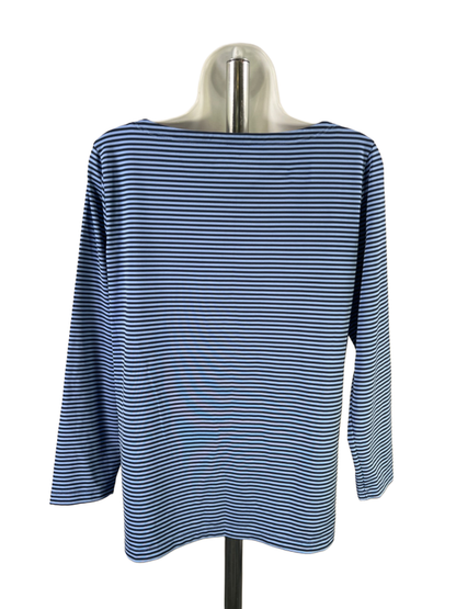 Vineyard Vines Women's Blue Striped 3/4 Sleeve Shirt - L image 2