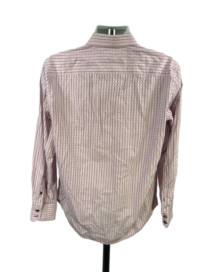 Robert Graham Men's Pink/Purple Striped Button Up Flip Cuff Dress Shirt - M image 2