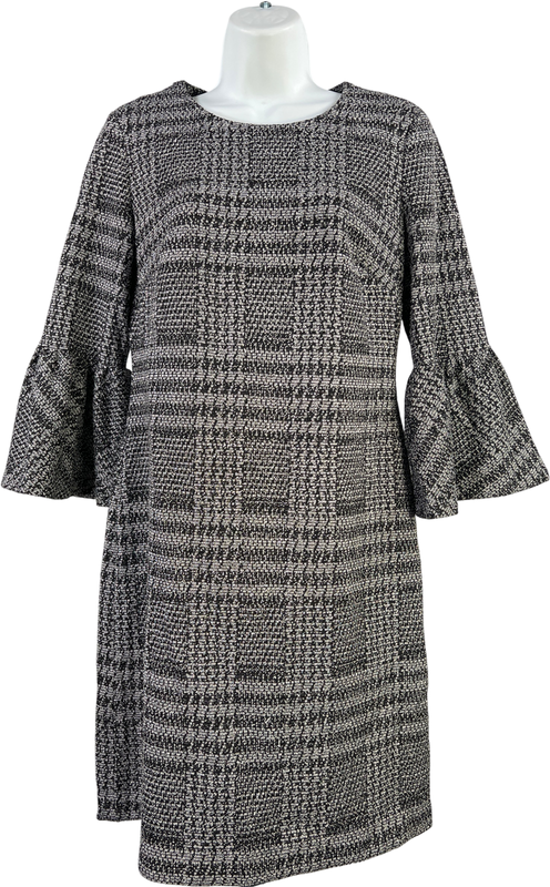 Calvin Klein Women’s Black/White 3/4 Bell Sleeve Sweater Dress - 6