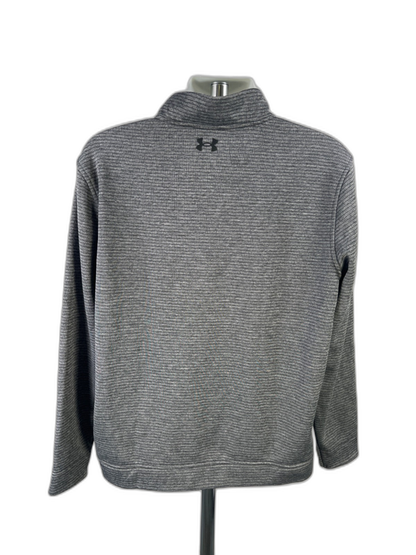 Under Armour Men's Gray Striped Quarter Zip Pullover Sweateshirt - XL image 2