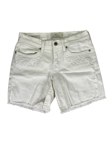Lucky Brand Women's White Embroidered The Roll Up Denim Jean Shorts - 00/24