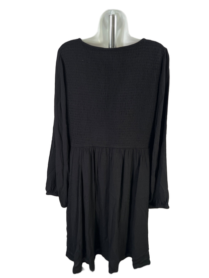 Torrid Women's Black Babydoll Smocked Bodice Long Sleeve Mini Dress - 2 Plus image 2