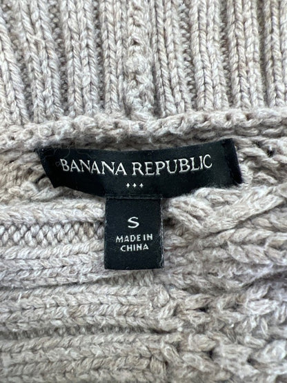 Banana Republic Women’s Light Brown Cable Knit Cardigan Sweater - S image 3