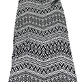Apt 9 Women's Black/White Geometric Print Flowy Side Slit Maxi Skirt - L
