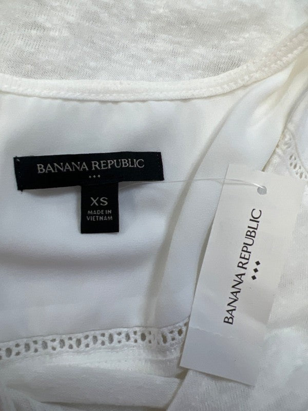 Banana Republic Women's White Linen Sleeveless Tank Top - XS image 3
