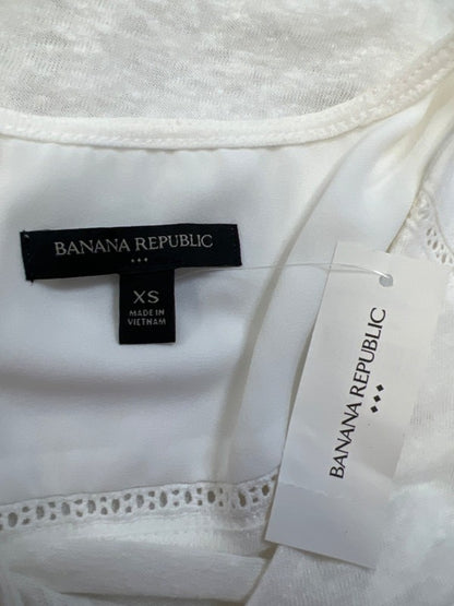 Banana Republic Women's White Linen Sleeveless Tank Top - XS image 3