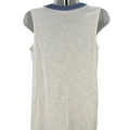 J.Jill Women's White/Blue Embroidered Sleeveless Tank Top - XS