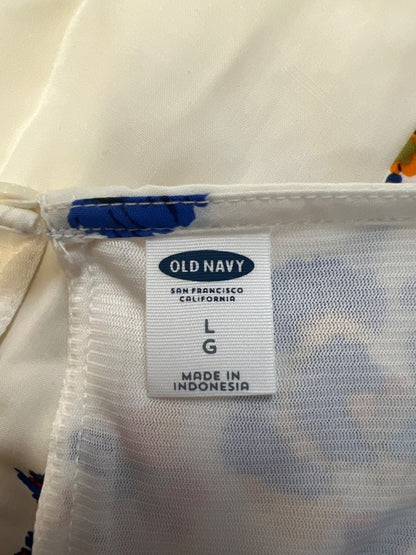 Old Navy Women's Multicolor Floral Long Tie Sleeve Mini Shift Dress - L image 3